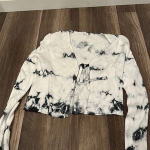 Garage Tie Dye Tie Front Sweater